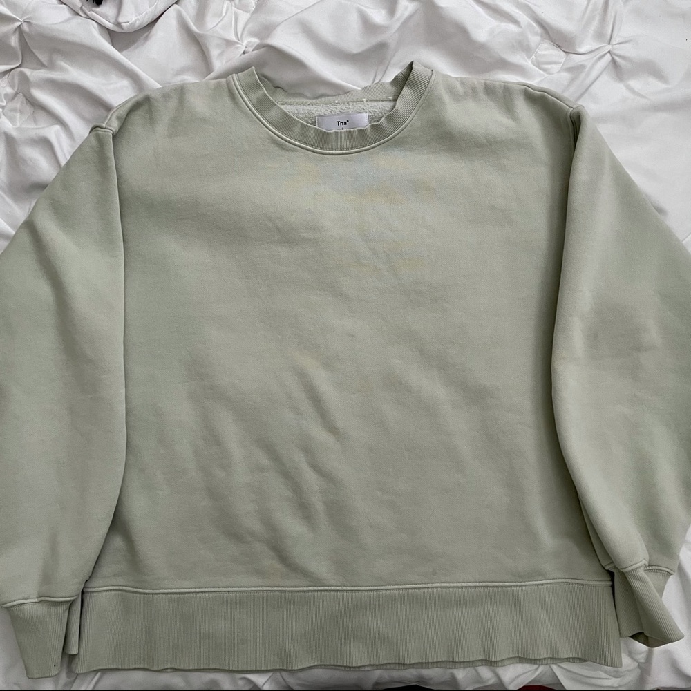 sage green crew neck